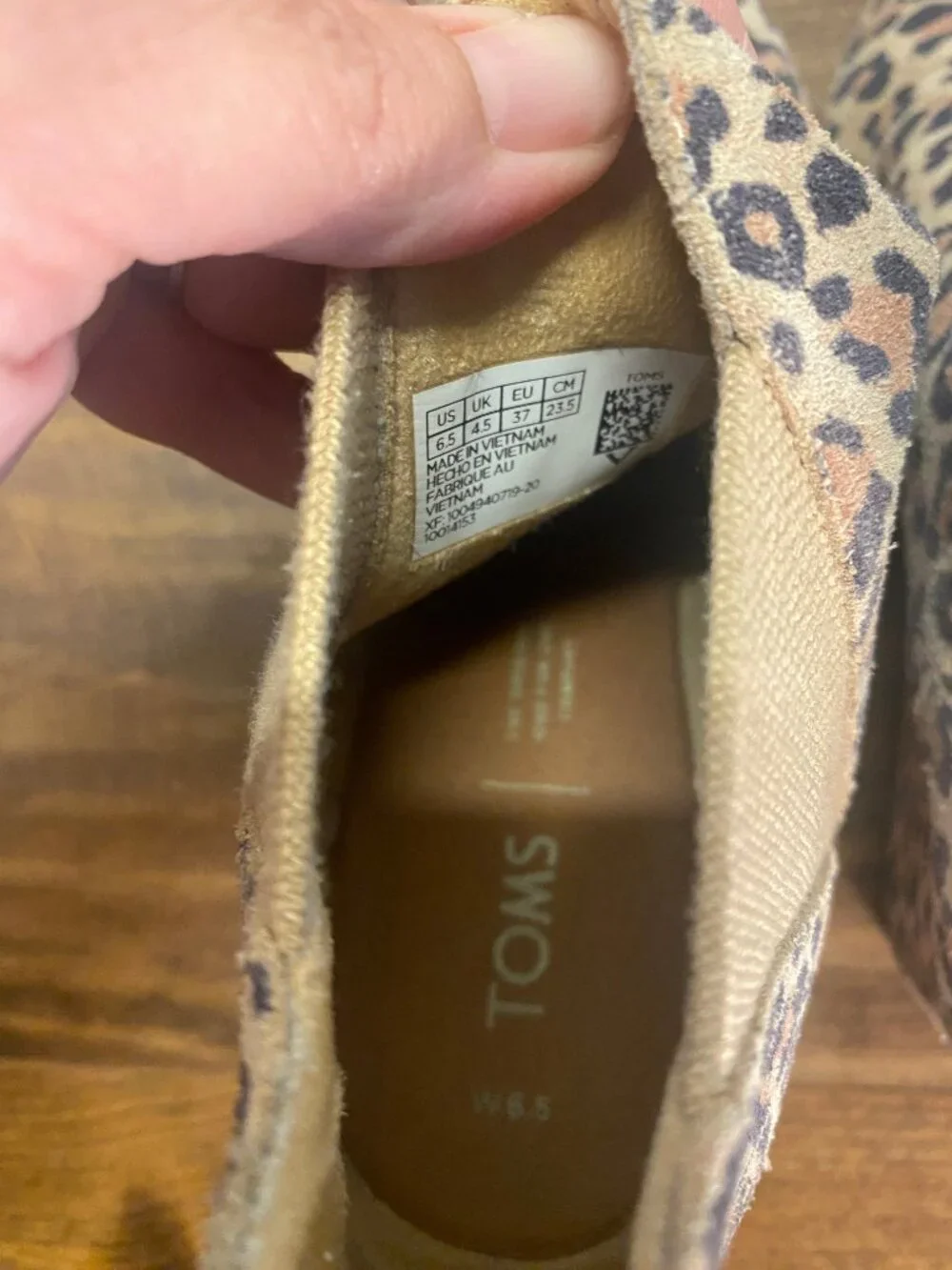 TOMS - Leopard Print Suede Wedge Ankle Booties - Women's Size 6.5